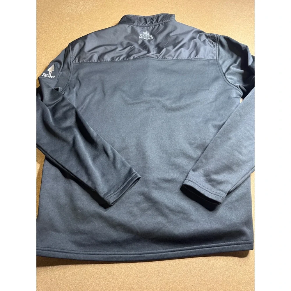 Peter Millar Crown Sport Mens Black Hybrid Quarter Zip Pullover The Clint M